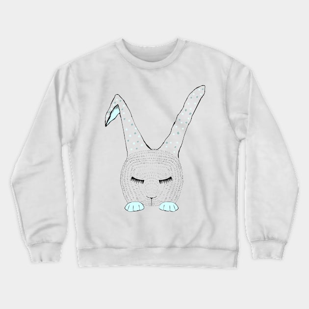 Little Blue Bunnie Crewneck Sweatshirt by msmart